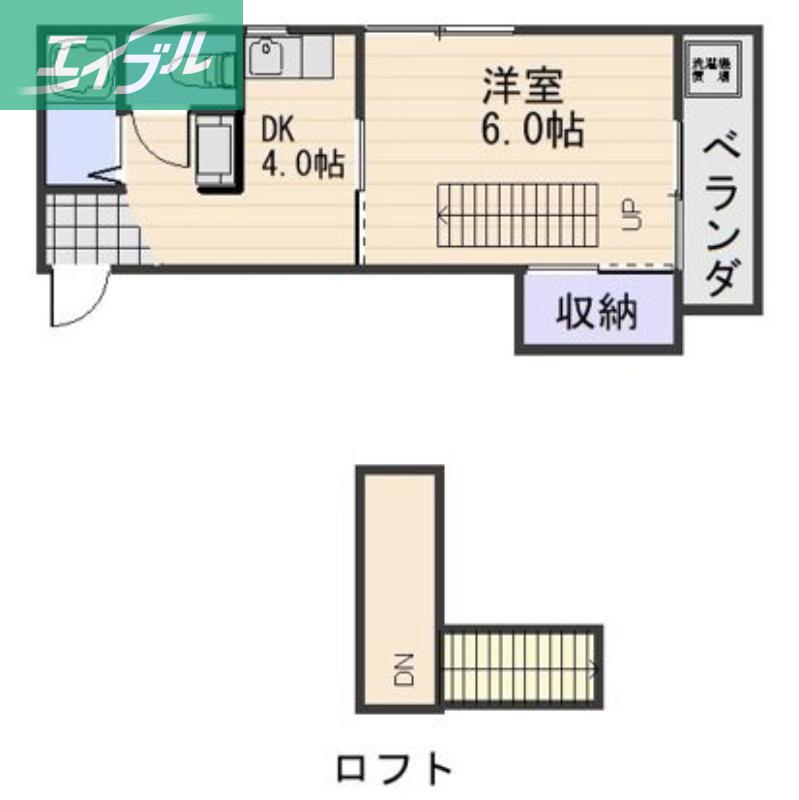 カーサ幹III(1K/2階)の間取り写真