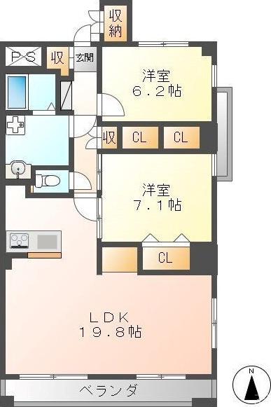 フロイデ一宮(3LDK/6階)の間取り写真