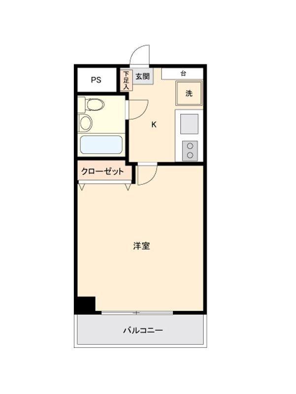 JLBグランエクリュ調布(1K/2階)の間取り写真