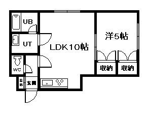 セラーノIII(1LDK/1階)の間取り写真