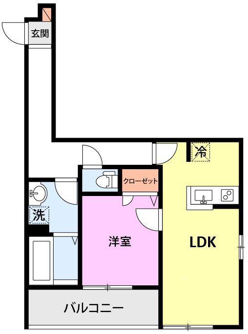 イースト BLUE1(1LDK/2階)の間取り写真