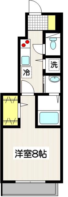 サンローゼ(1K/1階)の間取り写真