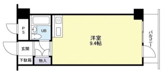 ツインリーフ国分寺(ワンルーム/1階)の間取り写真