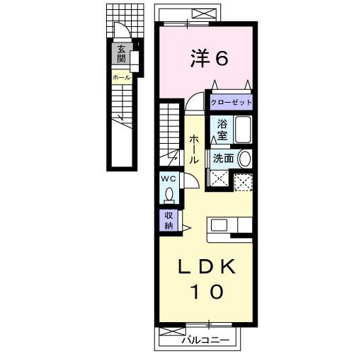メイプルコートII(1LDK/2階)の間取り写真