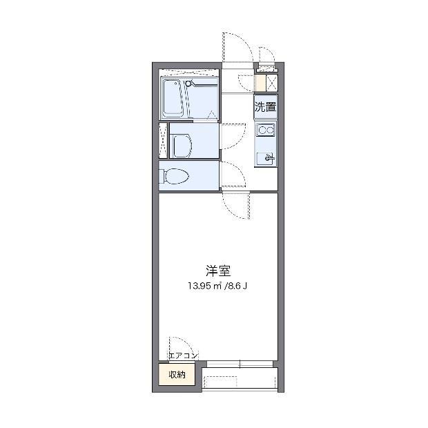 クレイノ光和B(1K/2階)の間取り写真