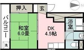 福住ビル(1DK/3階)の間取り写真