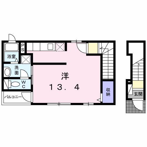 サン ミルト(ワンルーム/2階)の間取り写真