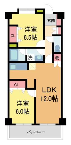 ひよどり(2LDK/1階)の間取り写真
