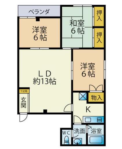 シティハイツ88(3LDK/4階)の間取り写真