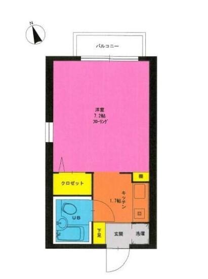 寺尾ハイツ(1K/2階)の間取り写真