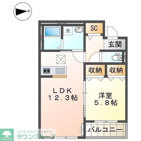 アウローラ本郷町(1LDK/2階)の間取り写真