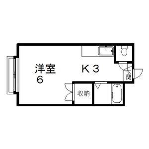 ライフ23(1K/2階)の間取り写真