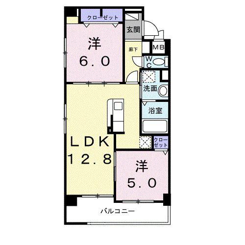 MAISON QOO(2LDK/2階)の間取り写真