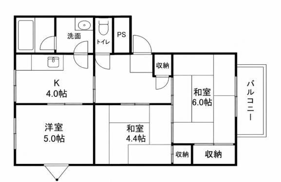 フェアコートサンライズ(3K/2階)の間取り写真