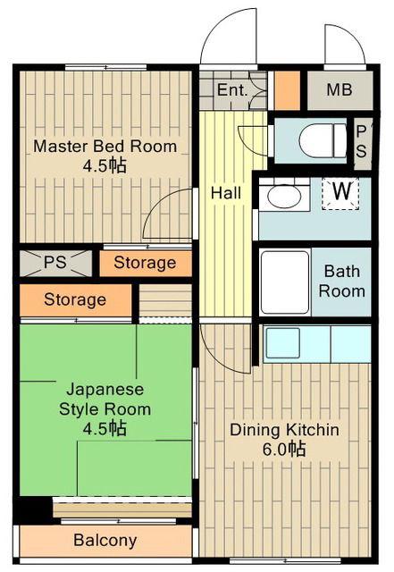 ジスタス(2DK/2階)の間取り写真