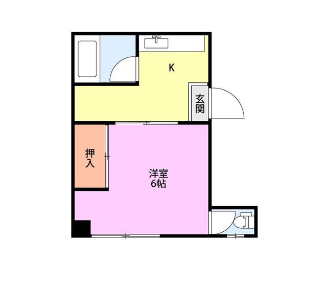 コーポあたご古町(1K/2階)の間取り写真