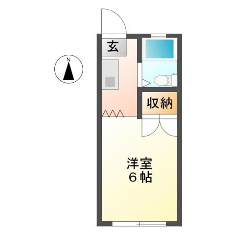ハイツ松(1K/2階)の間取り写真