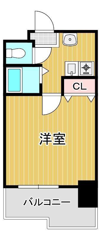 アリエス城野(1K/7階)の間取り写真