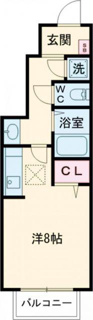 アドヴァンス青山(ワンルーム/1階)の間取り写真