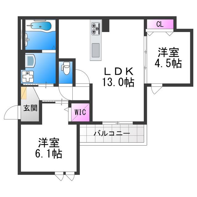 エスポワレジデンス(2LDK/2階)の間取り写真
