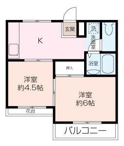 菱沼ビル(2DK/3階)の間取り写真