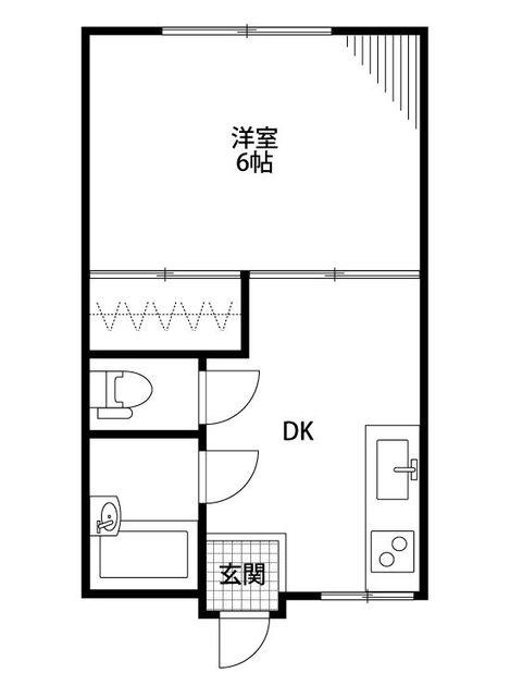 梅沢ハイツ(1DK/1階)の間取り写真