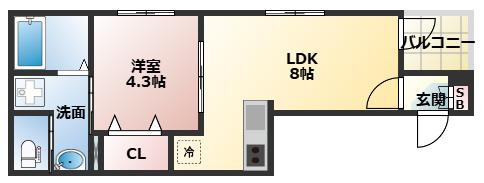ハーモニーテラス杭全(1LDK/3階)の間取り写真