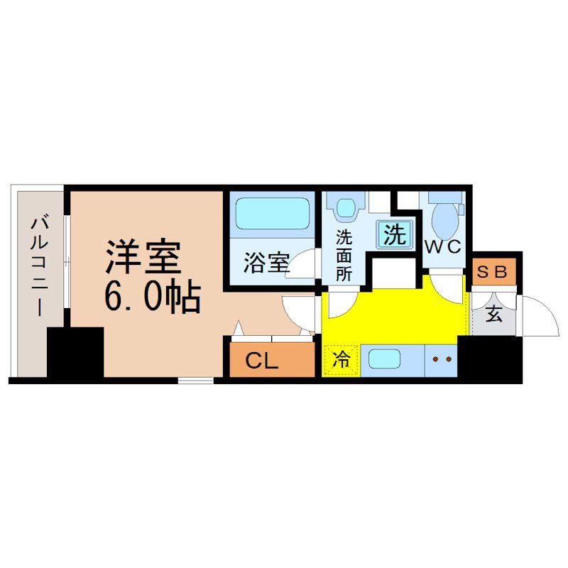 PULCHRA IMAIKE(1K/9階)の間取り写真