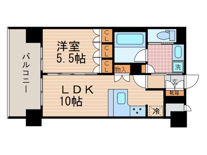 リーガル京都河原町五条II(1LDK/5階)の間取り写真