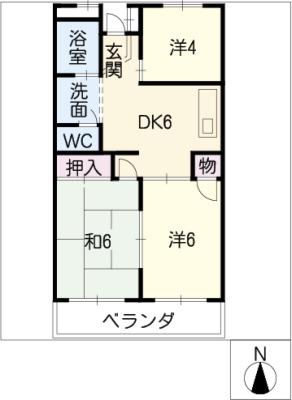 パストラル(2LDK/4階)の間取り写真