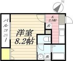 リブレアタウン井尻E棟(1K/1階)の間取り写真