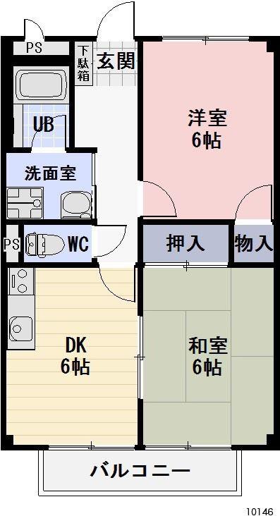 SURPLUS楓(2DK/1階)の間取り写真