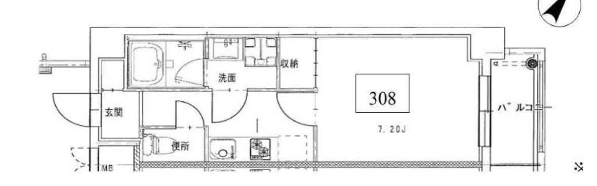 プランドール千歳台(1K/3階)の間取り写真