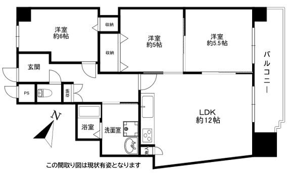 ルミナス甲南(3LDK/4階)の間取り写真