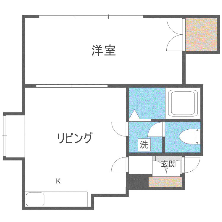 シェーンブルン北26条(1DK/3階)の間取り写真