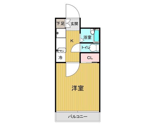 アメニティ西古松(1K/4階)の間取り写真