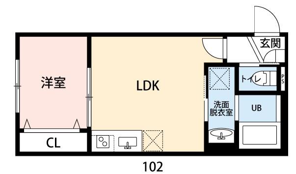 CRECIA津田沼(1LDK/1階)の間取り写真