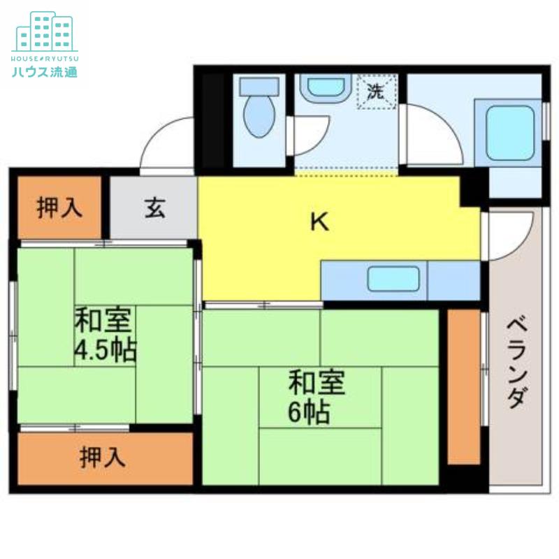 ビレッジハウス琴海I(2K/4階)の間取り写真