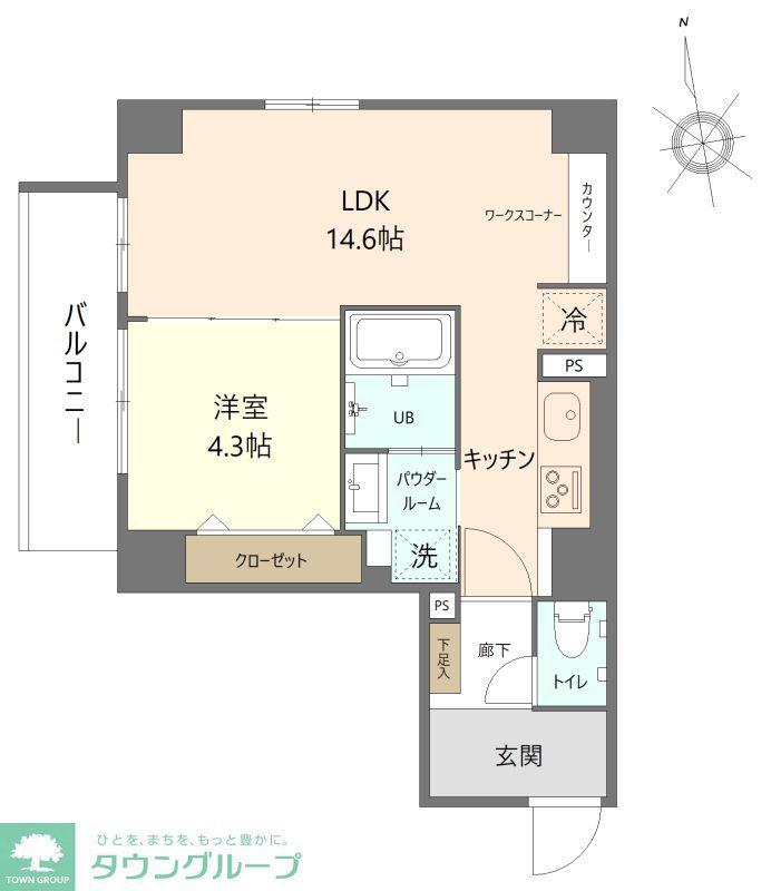 ブリスコート(1LDK/5階)の間取り写真