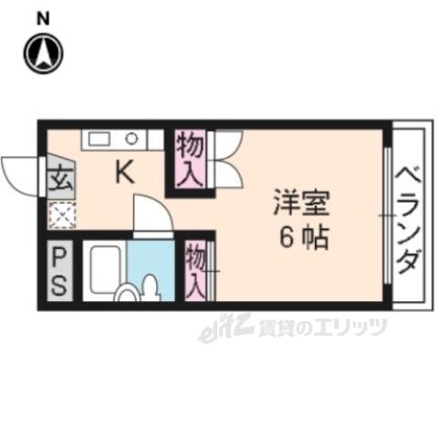 ジュネス一条(ワンルーム/1階)の間取り写真