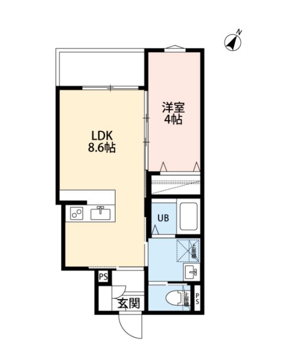LUMINA イースト(1LDK/1階)の間取り写真