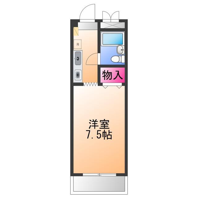 クレストコート(1K/3階)の間取り写真