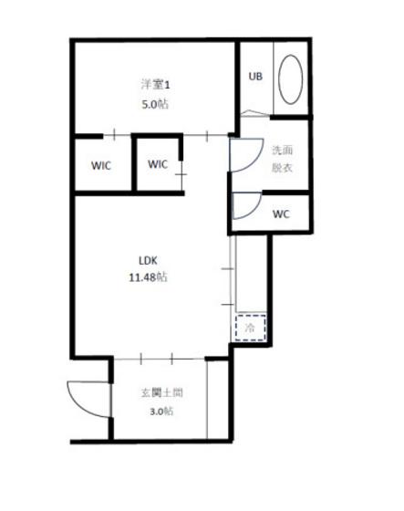 MAISON HINATA(1LDK/1階)の間取り写真