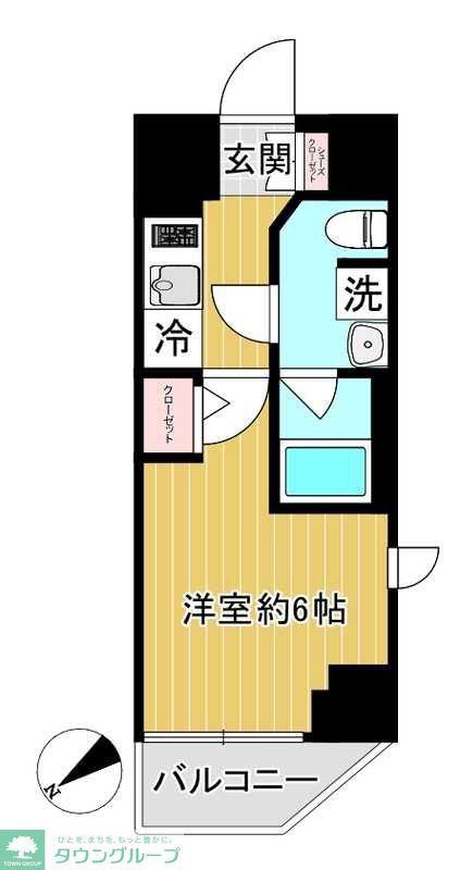 SHOKEN RESIDENCE横浜鶴見IV(1K/9階)の間取り写真