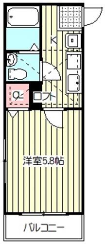 ドルフ三陽五番館(1K/2階)の間取り写真