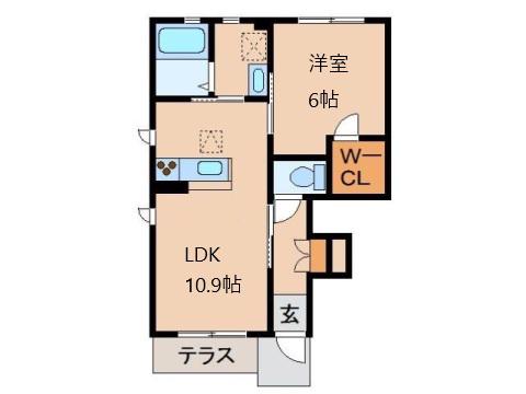 シャーメゾン紀三井寺II C棟(1LDK/1階)の間取り写真
