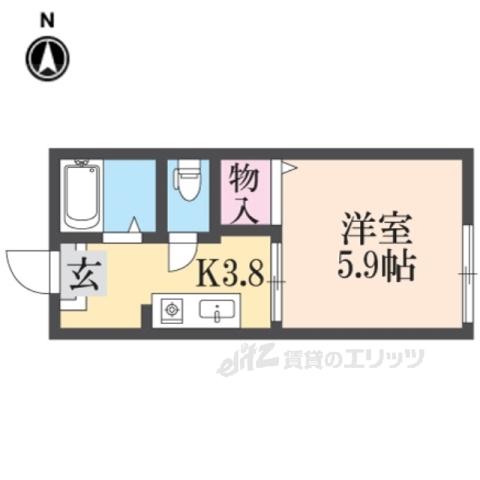 グリーンハイツB(1K/2階)の間取り写真