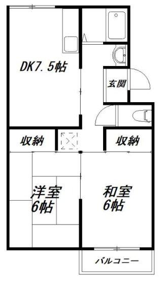 コーポ伊藤(2DK/3階)の間取り写真