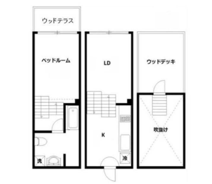 HIKESKIP FLOOR TERRACE HOUSE(1LDK/2階)の間取り写真