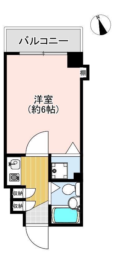 ベルトピア手柄I(ワンルーム/2階)の間取り写真